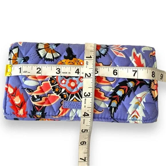 Title: Vera Bradley RFID Mural Garden Wristlet Wallet Coastal Boho Print Clutch - Picture 9 of 12